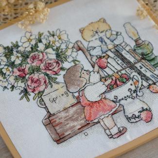 Xiutime Cross Stitch KitNO. 177Girl and Cat