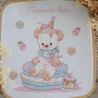 Xiutime Cross Stitch KitNO. 178 Little Bear and Macaron