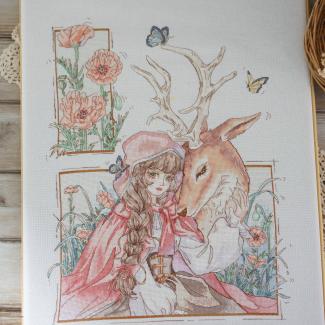 Xiutime Cross Stitch KitNO. 205Girl and Deer