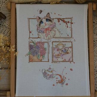 Xiutime Cross Stitch KitNO. 210Hydrangea Cat
